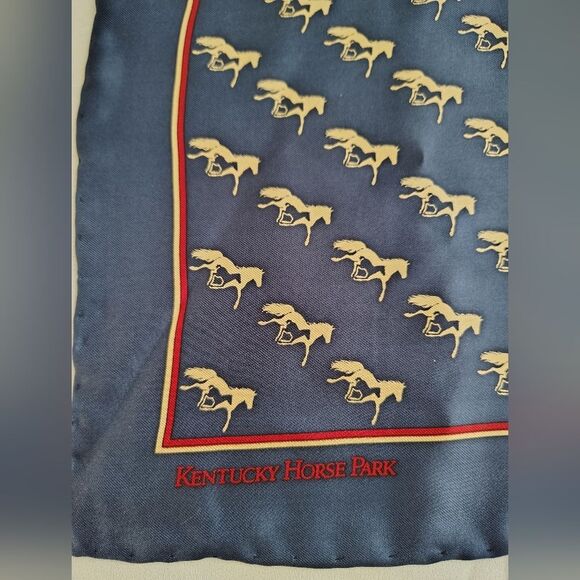 Kentucky Derby Horse Park 💯 Silk Scarf Vintage - Picture 7 of 14